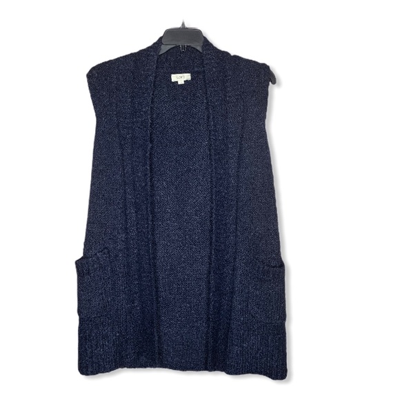 Loft Fashion Sweaters - Loft Outlet Blue Long Sweater Vest Medium Pockets